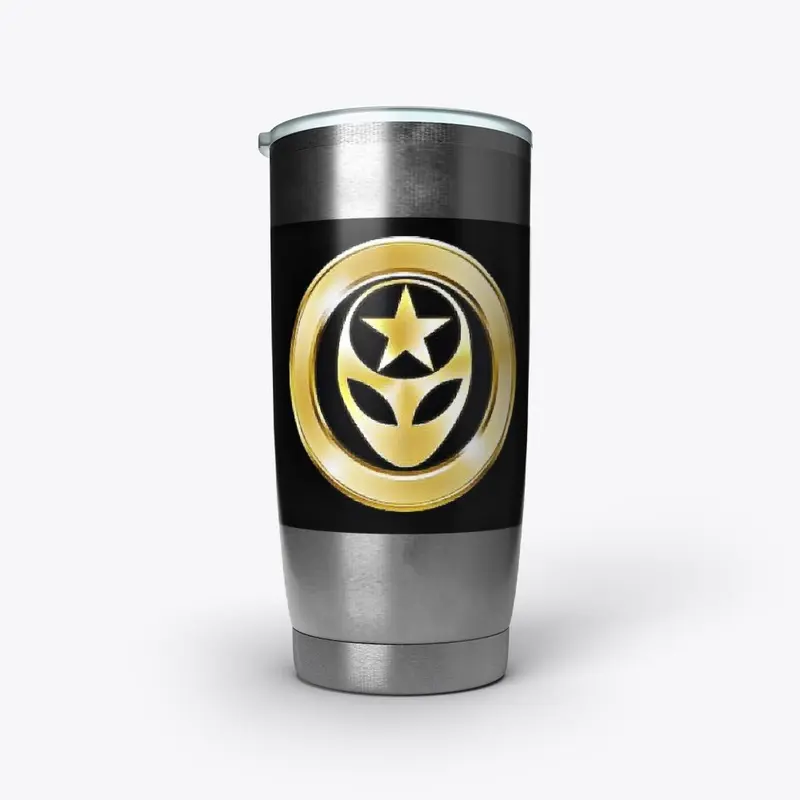 GOLDEN UFO MAN LOGO TUMBLER...