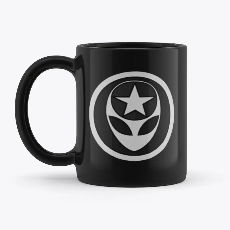 BLACK UFO MAN LOGO MUG...